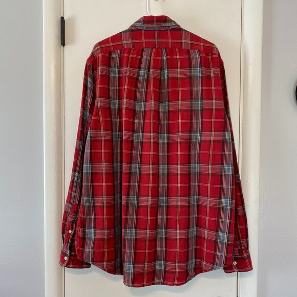 Ralph Lauren Polo Mens Red Plaid Double-Faced Button-Down Shirt XL Pony Logo - Picture 6 of 11